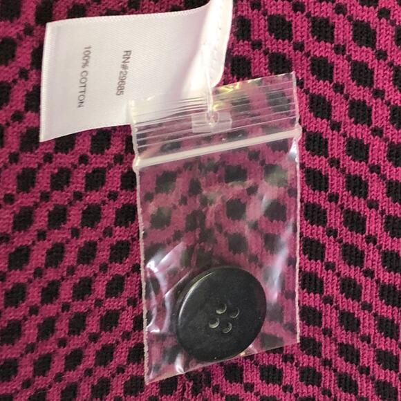 Pendleton Purple Fuchsia Black Cotton Cardigan Sweater M Women's - Picture 3 of 4